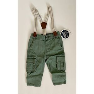 OshKosh Baby Boys Green Dress Pants with Suspenders, 6 months